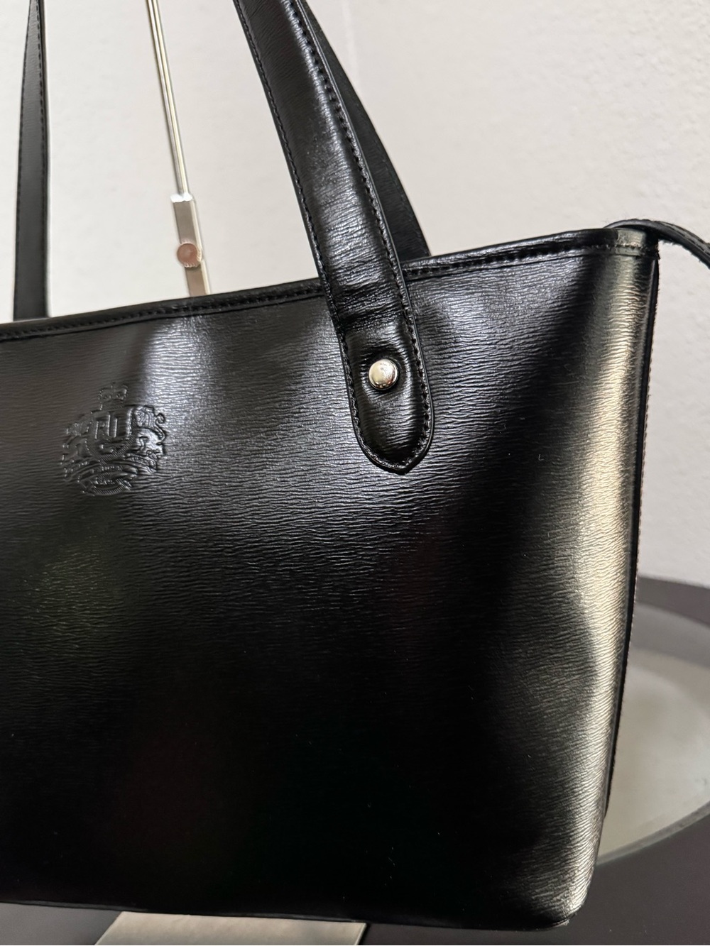 Lauren Ralph Lauren Black Leather Tote Bag - Picture 13 of 15